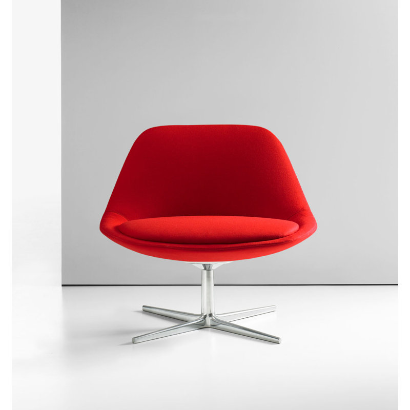 Chiara Lounge Chair, Polished Aluminum, Vella Peppercorn