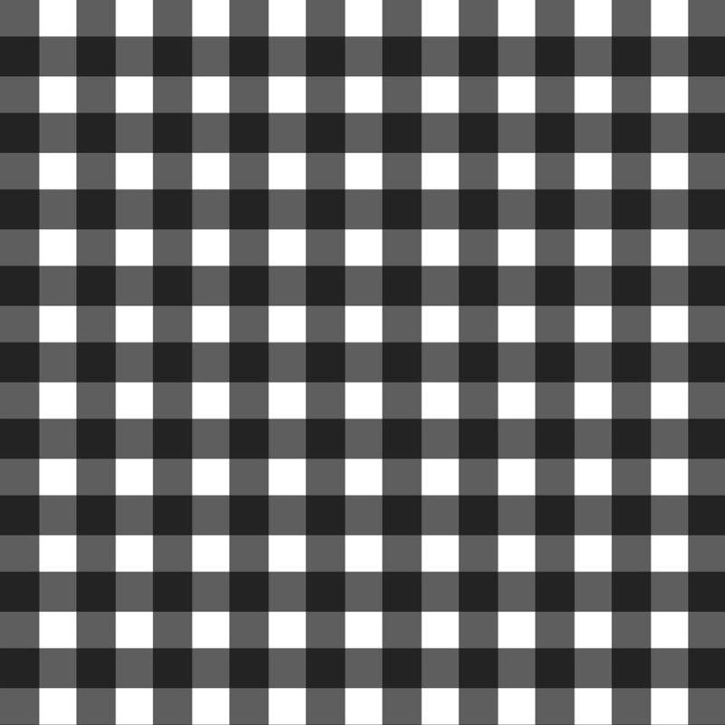 Gingham Pattern Custom Bench Cushion - Water Resistance, 2", White/Black, 39" W x 15" D