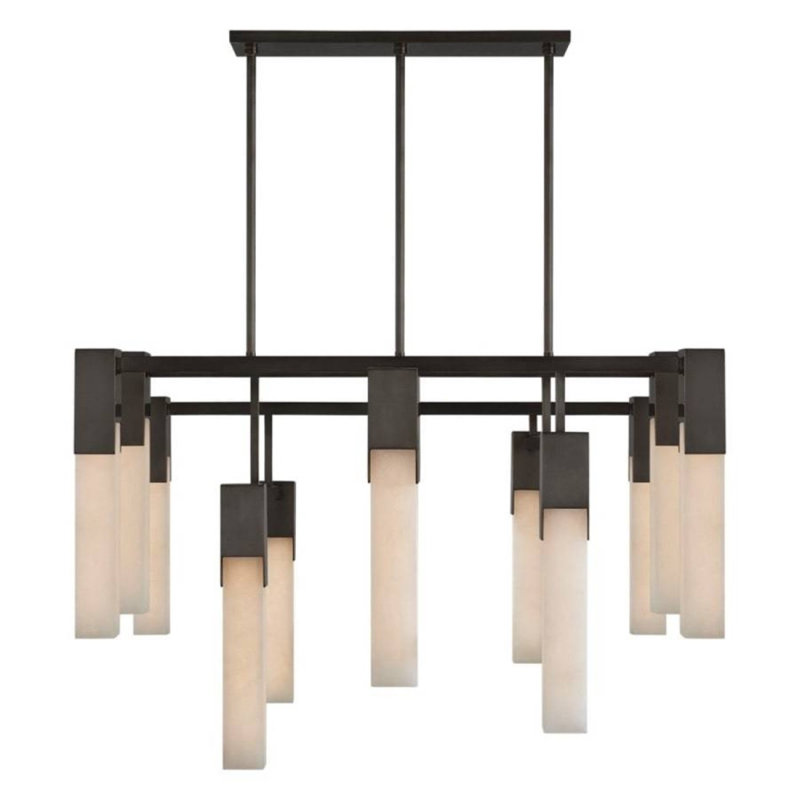 Lustre suspendu organique Organic Kelly, Bronze, Turquoise, 22” Length x 14” Width x 21” Height
