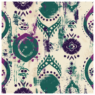 Tapis de bain bohémien à motif abstrait