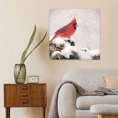 Contemporary Winter Cardinal Ii With Photography Christmas Art