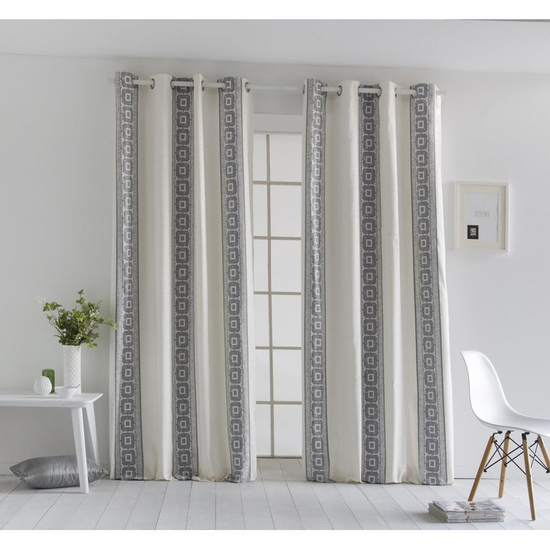 Iretemi Room Darkening Curtain Single Panel, Width 200 x Drop 260cm, Pearl