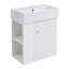 Meuble-lavabo moderne avec lavabo en céramique et porte à motif de vagues-832367272