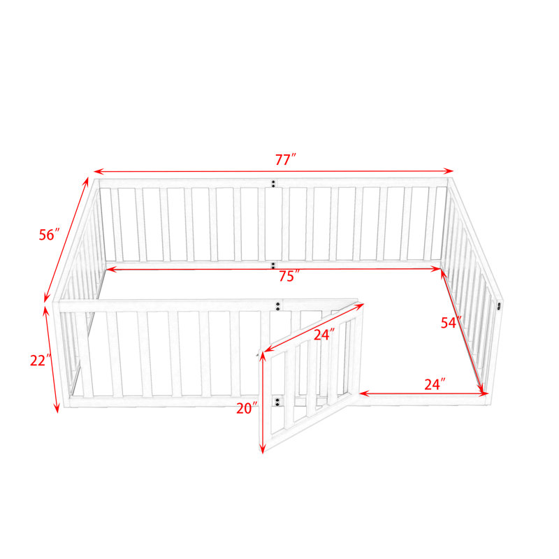 Freta Wood Bed Frame, Full, White