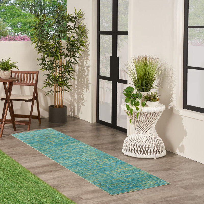 Tapis bleu / vert Nourison Essentials, Rectangle 2 pi x 6 pi