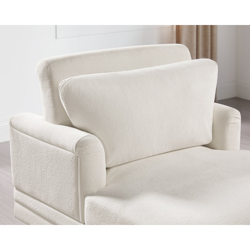 Chaise longue rembourrée avec dossier réglable, Blanc