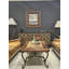 Rectangular 60" X 32" Handcrafted Mesquite Coffee Table: Travertine Inset, Wrought Iron Base - Susana Molina Designs