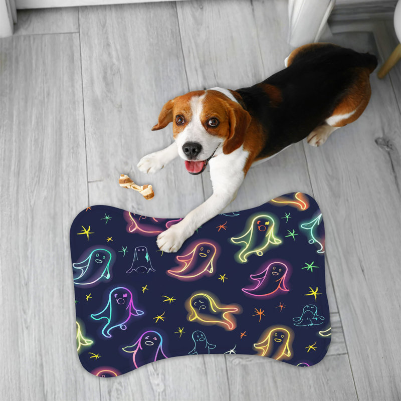 Fluorescent Halloween - 1 Piece Bone Shape Feeding Mat