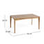 Table de salle à manger, bois d'hévéa avec placage de noyer, finition Mid-Century, chêne naturel