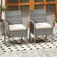  Ensemble de 4 chaises de patio en osier pour l'extérieur avec coussins rembourrés