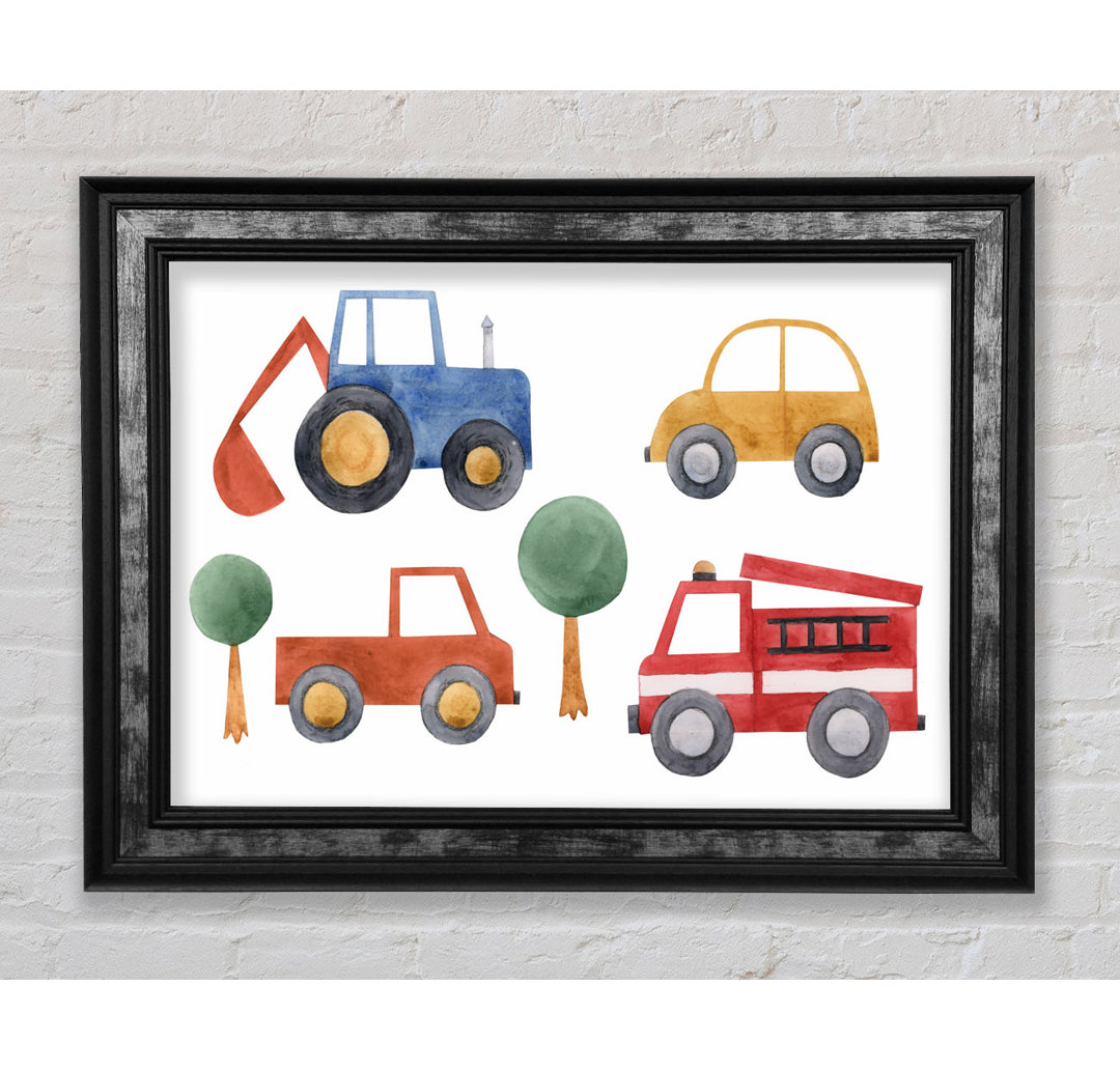 Childrens Vehicle Collection - Einzelne Bilderrahmen Kunstdrucke