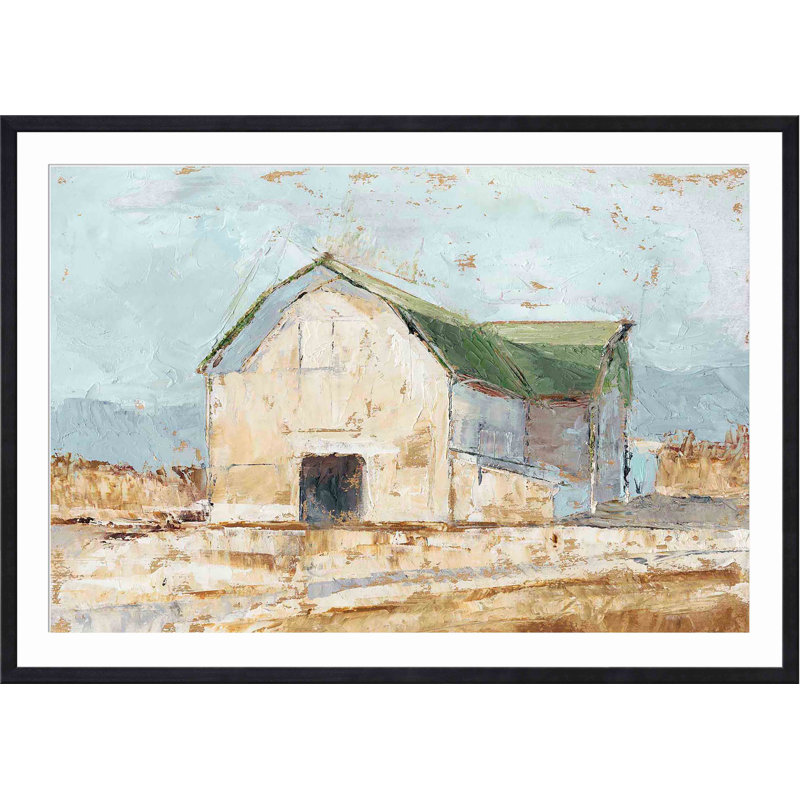 «Whitewashed Barn IV» par Ethan Harper - peinture encadrée, Noir, H 12 po x l 12 po