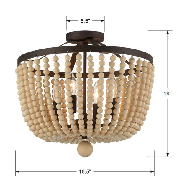 Joss & Main Conway 4 - Light Wood Dimmable Empire Chandelier & Reviews ...