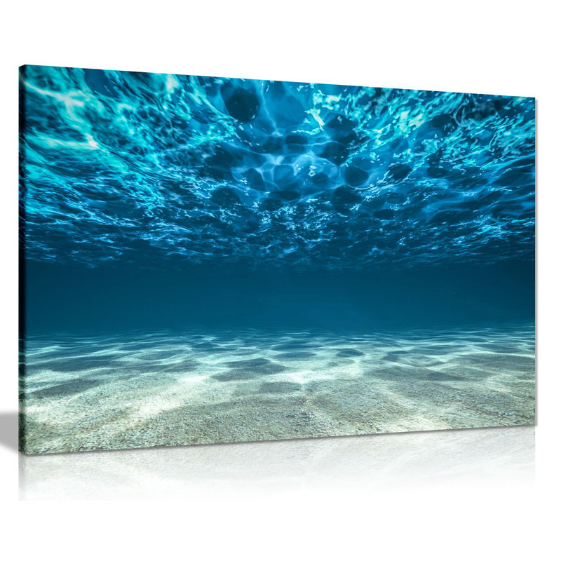 Blue Ocean Sea Seaview Beneath Surface - Wrapped Canvas Print, 20cm H x 31cm W
