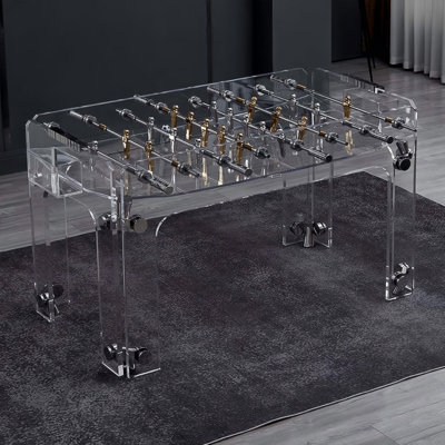 8-Pole Table Style Tempered Glass Soccer Table
