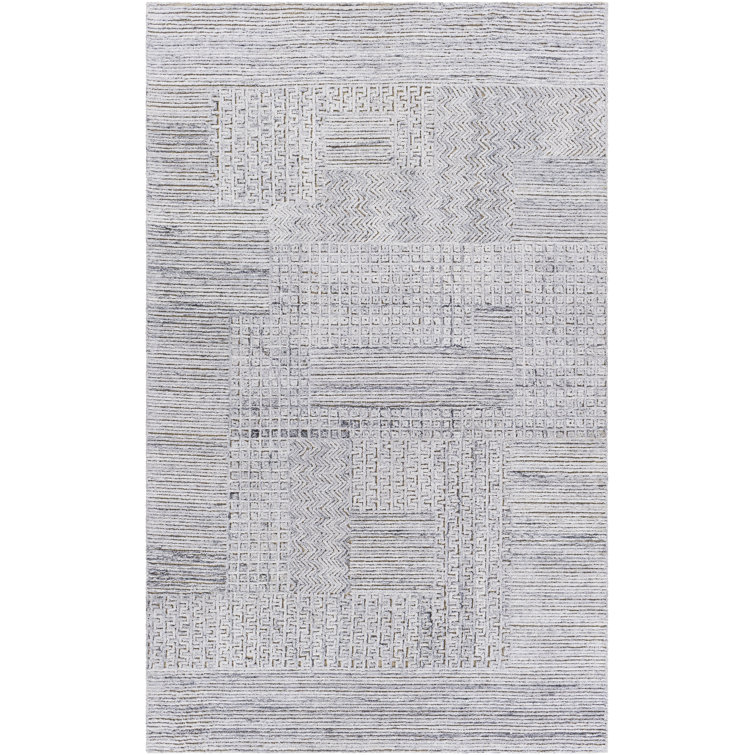 Tapis gris touffeté à la main Rosario