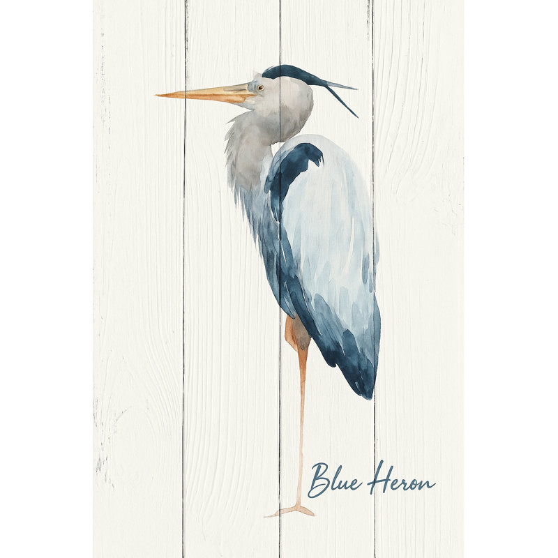 «Blue Heron Serenity», art mural sur toile, H 24 po x l 16 po
