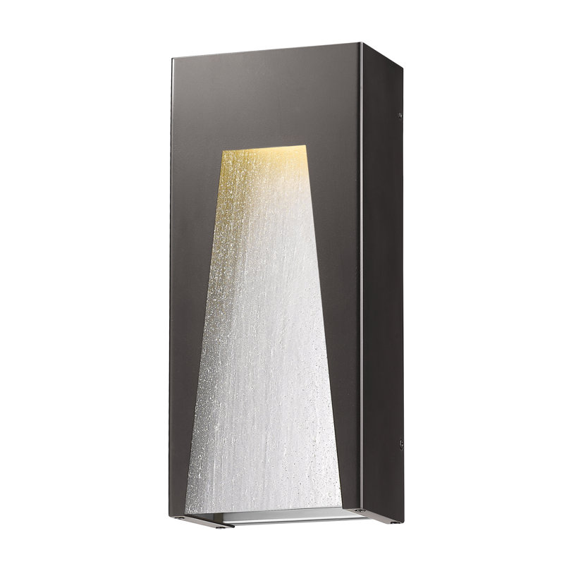 Luminaire à cloison d'extérieur à DEL Robstown, Argent, bronze, Transparent granuleux
