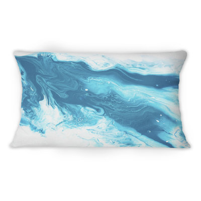 Art à encre liquide dans des tons de bleu clair II - Coussin décoratif imprimé moderne 1