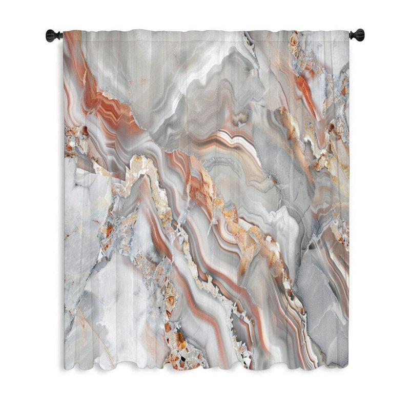 Rideau transparent en polyester Melarie, L 50 po x L 84 po