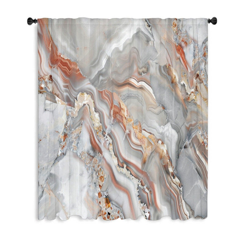Rideau transparent en polyester Melarie, L 50 po x L 96 po