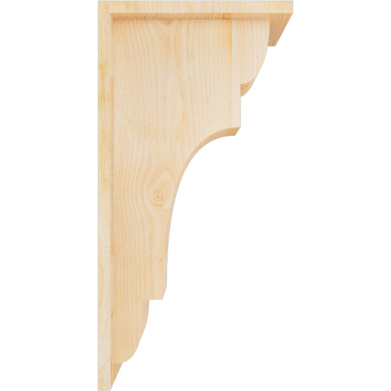 New Brighton Corbel avec plaque arrière, H 24 po x l 6 po x P 12 po, Sapin de Douglas, Sciage brut