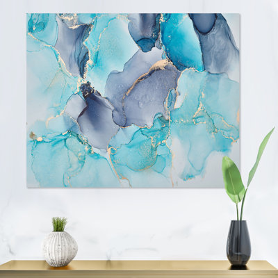 " Turquoise And Purple Luxury Abstract Fluid Art "