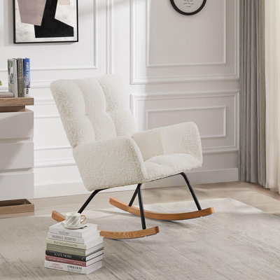 Chaise berçante rembourrée avec dossier haut Comfy