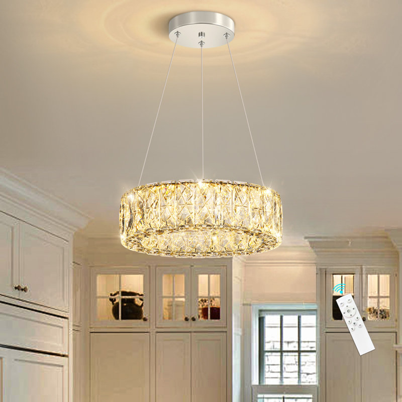 Lustre à DEL pour îlot de cuisine noir, Argent