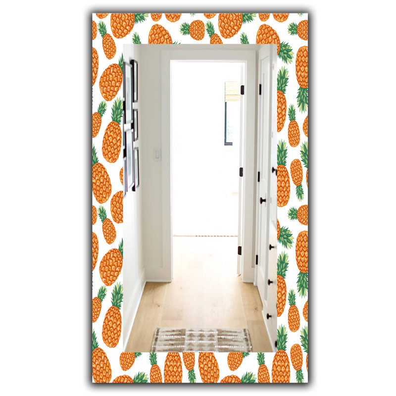 Miroir mural moderne avec cadre, H 39,4 po x l 29,5 po, Floral
