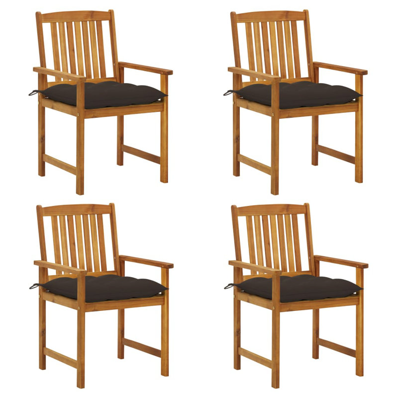 Chaise de patio avec coussins Dederang, Taupe, Brun