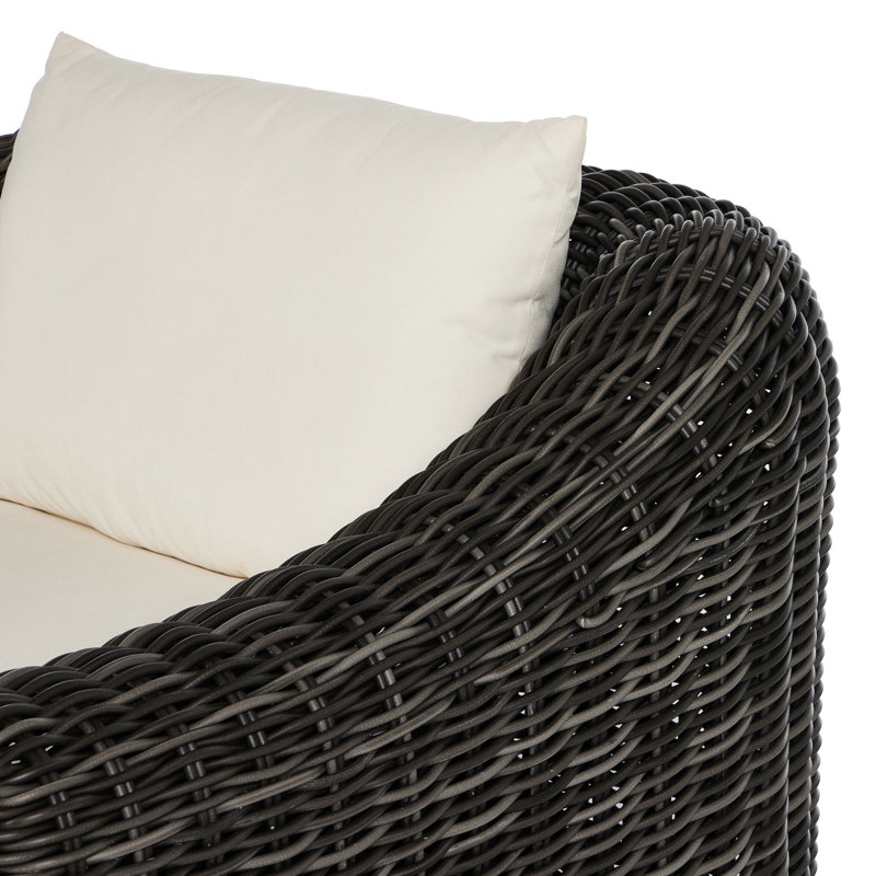 Messina Outdoor Teak Chaise Lounge, Chunky Charcoal