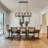 5 - Light Black Industrial Linear Chandelier, Geometric Open Frame Kitchen Island Chandelier