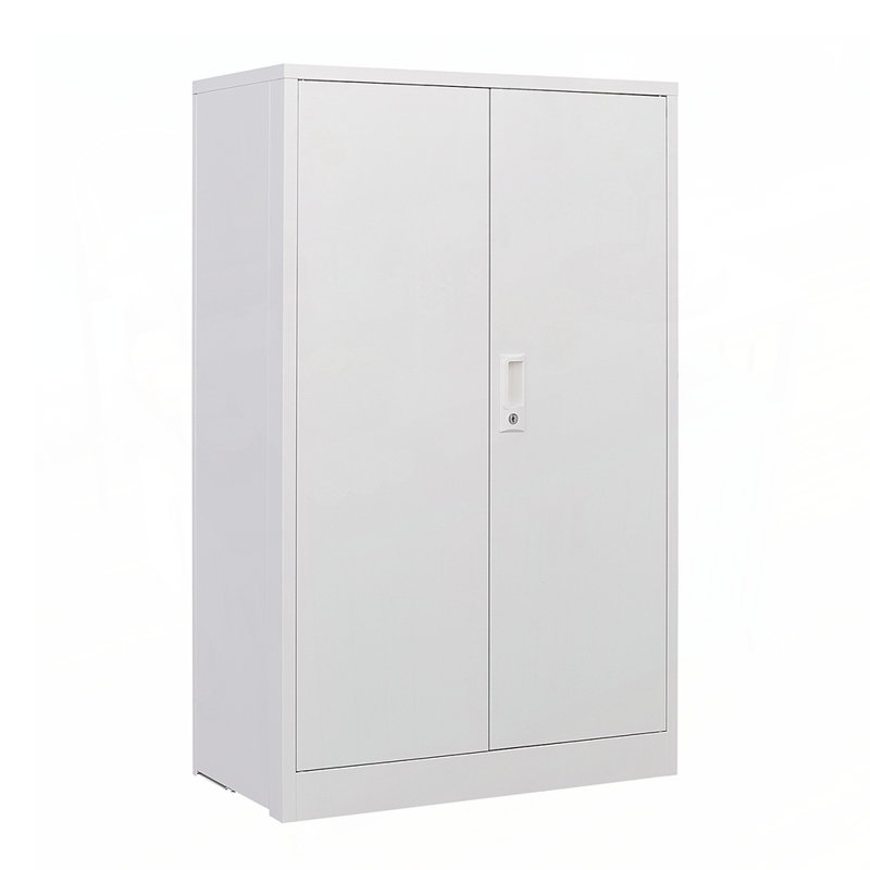 Metal Folding Storage Cabinet with Door Locks and Adjustable Shelves, Ideal for Home, Office, School, and Garage Use, White