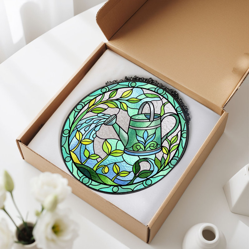 Panneau de vitrail en verre coloré, 7,8 heures, H 7,8 po
