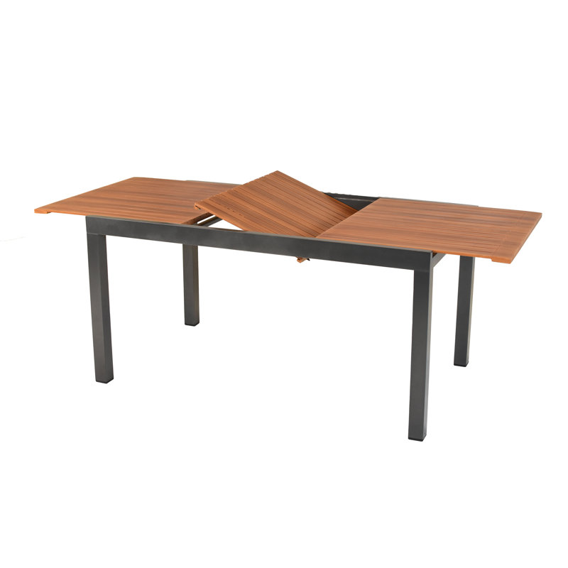 Byrden Rectangular Extendable Outdoor Dining Table , 150cm cm W 90cm cm D, Brown/White/Pink