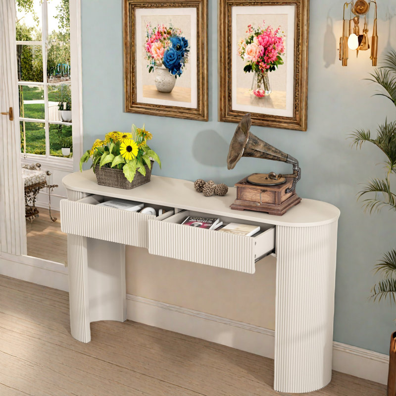 Console moderne avec 2 tiroirs