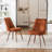 Modern Chenille Fabric Upholstered Dining Chairs Armless Side Chairs with Color-Matched Metal Frame For Kitchen Dining Room-1088891422