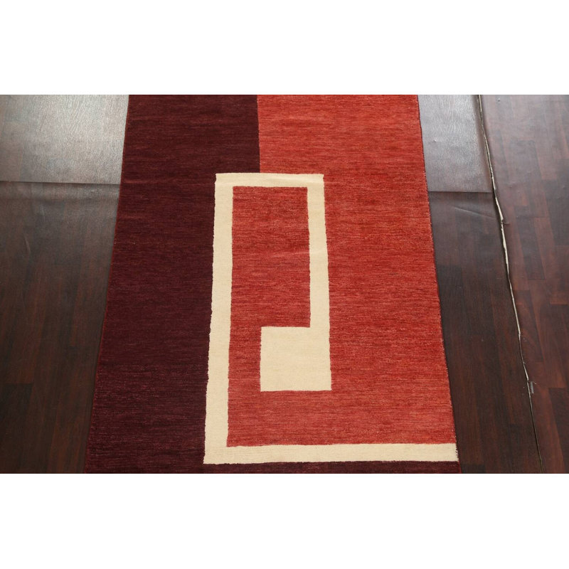 Tapis unique en laine Gabbeh Kashkoli noué à la main 5 pi 4 po x 8 pi 8 po