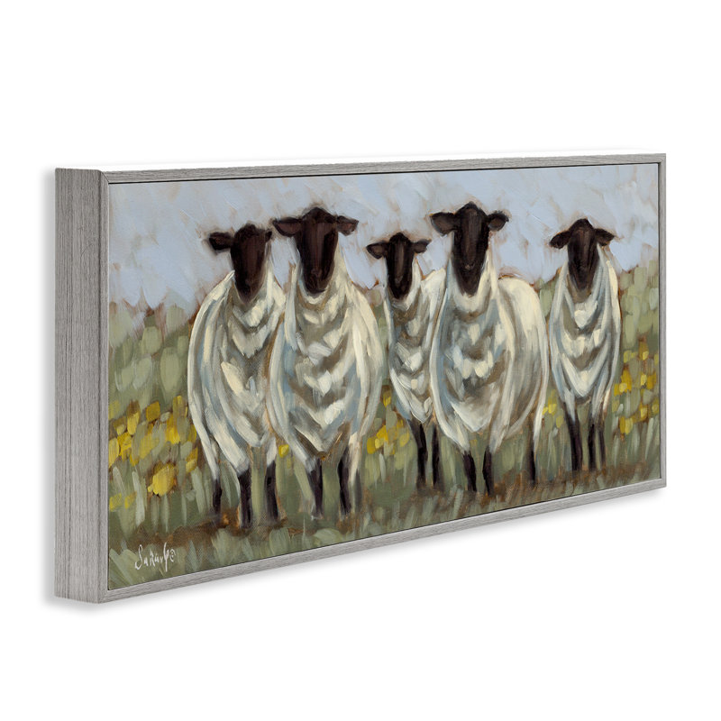  «Gazing Sheep Impression», estampe numérique encadrée par Sara G. Designs, Estampe numérique Farmhouse, H 10 po x l 24 po