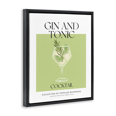 Art mural sur toile Minimal Gin and Tonic Brown