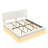 White  Boucle Floating Bed with Light,King-117872420