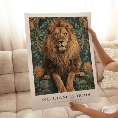 Animals William Morris Lion II Cottage Unframed Art Print