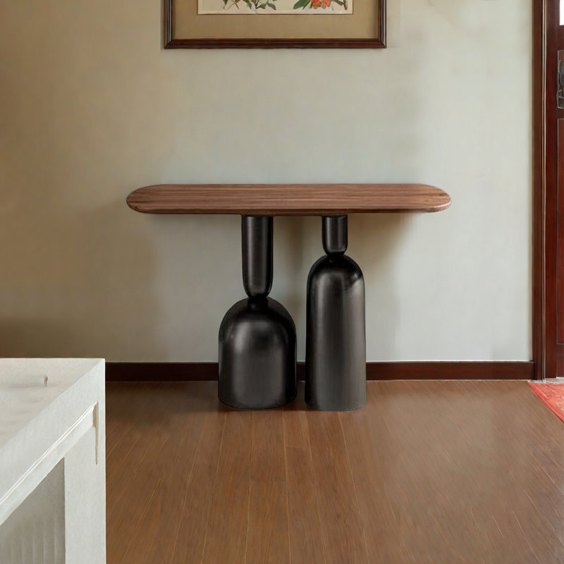 Round-bottomed multi-functional console table, 33.46" H x 39.37" W x 15.75" D