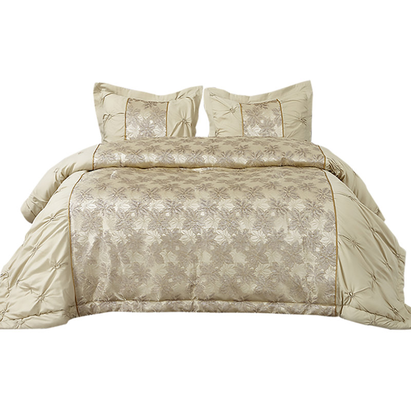 Floral Bedspread, W240 x L250cm, Gold