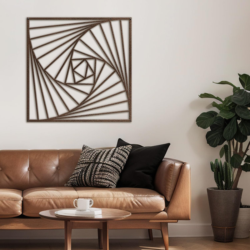 Décoration murale en métal, H 24 po x l 24 po x P 0,05 po, Bronze