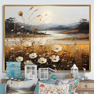 Golden Meadows of Flowers Fields sur impression sur toile