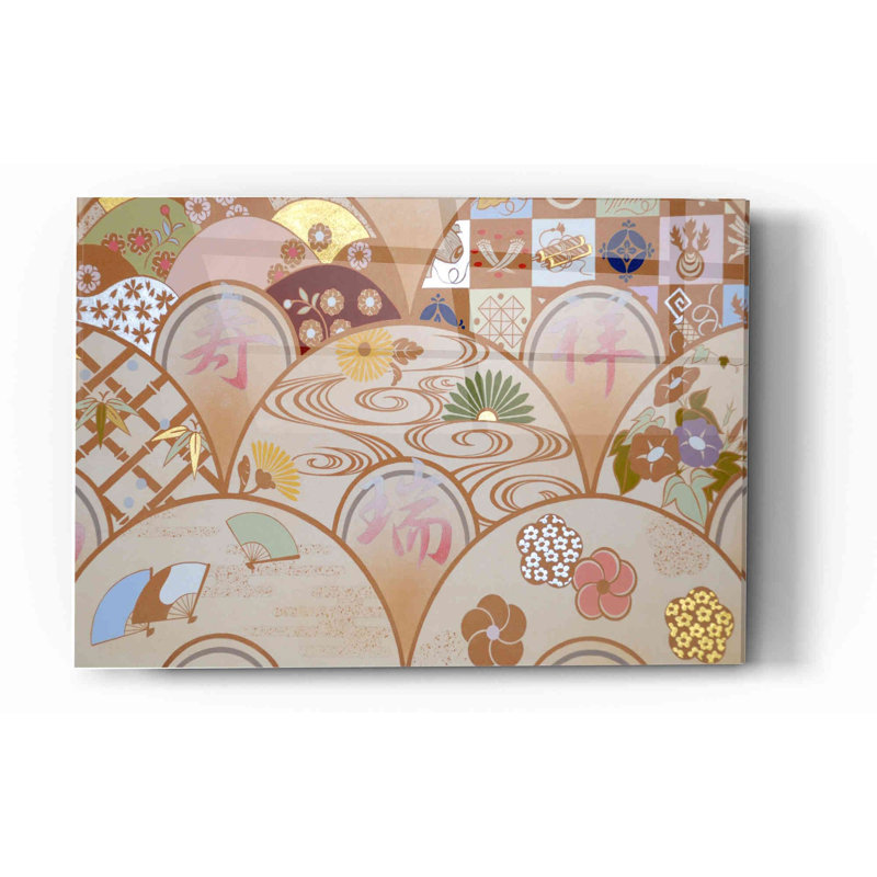 «Happy Design B» par Zigo Tanabe, art mural en verre acrylique, H 12 po x l 16 po x P 0,12 po