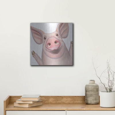 Art mural en métal luxueux «Farm Friends 4» par Myles Sullivan