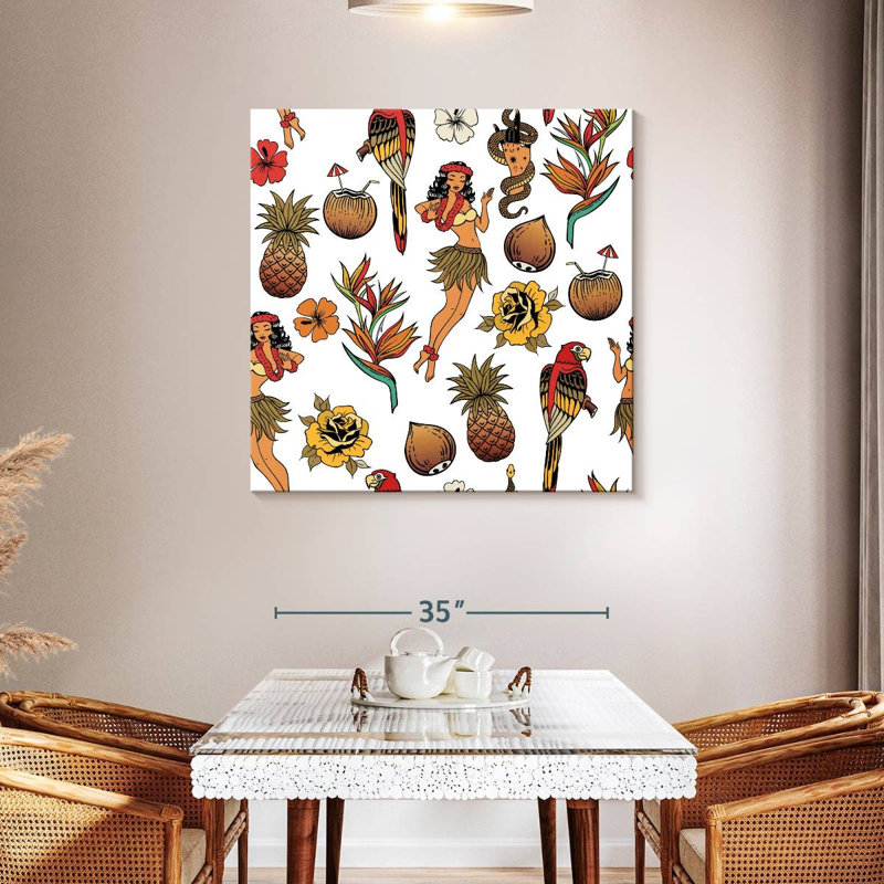 Motif hawaïen tropical Kerner, H 39 po x l 39 po